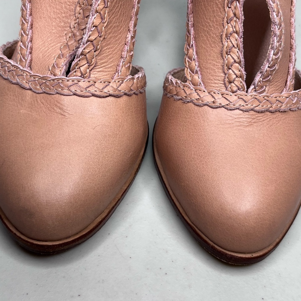 ElF Spirit Walker 7.5 Boho Hand Cut Wooded Stacked Heel Leather Booties - Picture 6 of 14